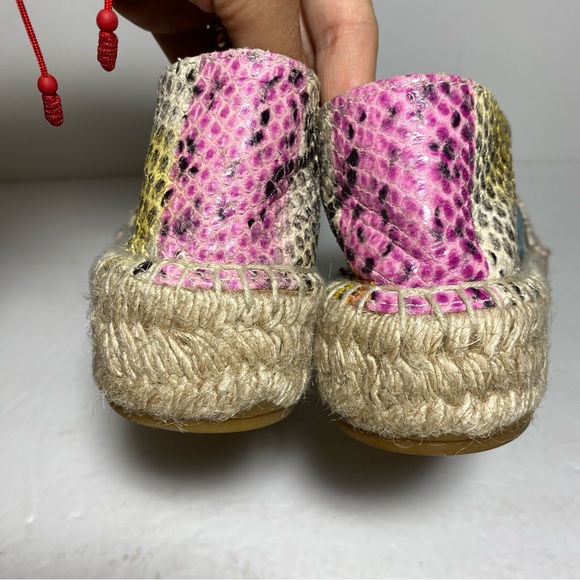 Kurt Geiger Morella Leather Rainbow Snake platform Espadrilles Multicolor SZ 8.5 - Picture 7 of 14